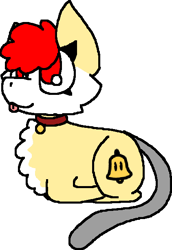 Size: 422x614 | Tagged: safe, artist:wonderwolf51, oc, oc only, oc:cat bell, chest fluff, redesign, simple background, solo, tongue out, transparent background