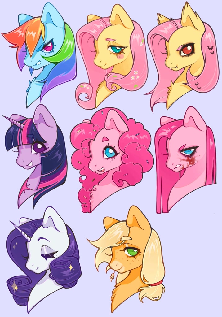 3182756 Safe Artist Mikashiyaa Applejack Fluttershy Pinkie Pie