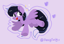 Size: 2360x1640 | Tagged: safe, artist:fancytwily, oc, oc only, pegasus, pony, purple background, simple background, solo