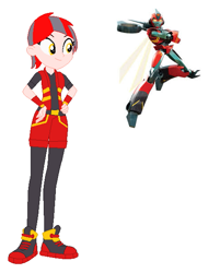 Size: 489x609 | Tagged: safe, artist:robertsonskywa1, cybertronian, human, robot, equestria girls, g4, clothes, equestria girls-ified, female, photo, simple background, solo, terran, transformers, transformers earthspark, twitch malto, white background