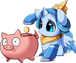 Size: 940x780 | Tagged: safe, artist:pridark, oc, oc only, oc:princess argenta, alicorn, pony, argentina, coin, cute, female, filly, foal, nation ponies, ocbetes, open mouth, piggy bank, ponified, simple background, solo, transparent background