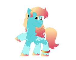 Size: 1280x1024 | Tagged: safe, artist:itstechtock, oc, oc:tropical treat, earth pony, pony, g5, earth pony oc, g5 oc, parent:hitch trailblazer, parent:jazz hooves, parents:hitchjazz, simple background, solo, transparent background