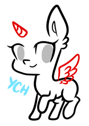 Size: 293x412 | Tagged: safe, artist:oniiponii, oc, oc only, alicorn, pony, alicorn oc, commission, female, horn, mare, raised hoof, simple background, smiling, solo, white background, wings, your character here
