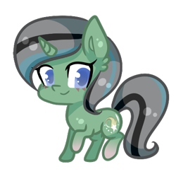 Size: 455x448 | Tagged: safe, artist:oniiponii, oc, oc only, pony, unicorn, ear fluff, female, horn, mare, raised hoof, simple background, smiling, solo, transparent background, unicorn oc