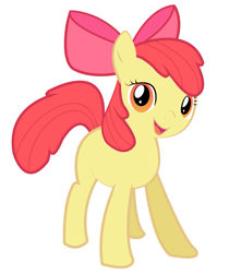 Size: 1343x1600 | Tagged: safe, artist:r-rutherfordanimation, apple bloom, earth pony, pony, g4, female, filly, foal, looking at you, open mouth, simple background, solo, white background
