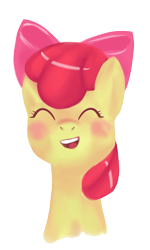 Size: 1105x1841 | Tagged: safe, artist:passeronero, apple bloom, earth pony, pony, g4, adorabloom, blushing, cute, cutest pony alive, cutest pony ever, eyes closed, female, filly, foal, looking at you, open mouth, open smile, simple background, smiling, smiling at you, solo, transparent background