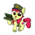 Size: 2048x2048 | Tagged: safe, artist:super-dead, apple bloom, earth pony, pony, g4, cookie, female, filly, filly guides, foal, food, hat, high res, looking at you, open mouth, scout uniform, simple background, solo, white background
