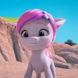 Size: 716x716 | Tagged: safe, screencap, earth pony, pony, cutie blossom bash, g5, my little pony: make your mark, my little pony: make your mark chapter 5, spoiler:g5, crying, cute, female, filly, flower, flower in hair, foal, it all takes time, sad, sadorable, unnamed character