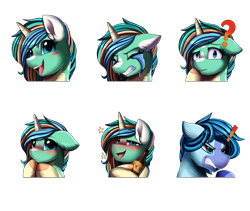 Size: 4349x3662 | Tagged: safe, artist:pridark, oc, oc only, oc:sky storm, oc:sunny sandbar, earth pony, pony, unicorn, emoji, emotes, simple background, sticker, sticker set, transparent background