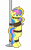 Size: 2272x3689 | Tagged: safe, artist:equestria secret guard, artist:radiantrealm, oc, oc only, oc:lemon, pony, unicorn, arm behind back, ballgag, belly button, bipedal, blushing, bondage, bound and gagged, female, gag, helpless, high res, horn, magic suppression, mare, pole, rope, rope bondage, sexy, simple background, solo, tied up, transparent background, unicorn oc