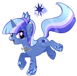 Size: 2000x1991 | Tagged: safe, artist:dixieadopts, oc, oc:frozen dream, pony, unicorn, coat markings, crystal, ear piercing, earring, facial markings, female, freckles, hairband, jewelry, mare, offspring, open mouth, parent:oc, parent:twilight sparkle, parents:canon x oc, piercing, purple eyes, simple background, smiling, snip (coat marking), solo, sparkly mane, sparkly tail, tail, transparent background
