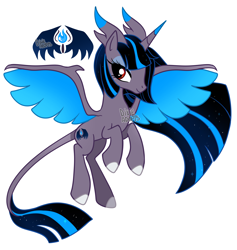 Size: 2000x2112 | Tagged: safe, artist:dixieadopts, oc, oc:silent moon, alicorn, pony, colored hooves, colored horn, colored wings, ethereal mane, eyeshadow, female, flying, gradient mane, gradient tail, high res, horn, leonine tail, lidded eyes, makeup, mare, multicolored horn, multicolored wings, multiple horns, red eyes, simple background, smiling, solo, sparkly mane, sparkly tail, starry mane, starry tail, tail, transparent background, watermark, wings