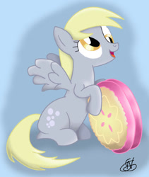 Size: 647x765 | Tagged: safe, artist:edonovaillustrator, derpy hooves, pegasus, pony, g4, cute, derpabetes, female, mare, signature, smiling, solo, wings