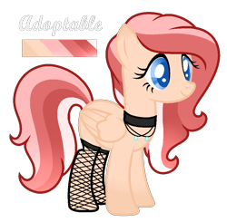 Size: 1020x1001 | Tagged: safe, artist:oniiponii, oc, oc only, pegasus, pony, base used, choker, eyelashes, female, fishnet stockings, mare, pegasus oc, simple background, smiling, solo, transparent background, wings