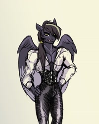 Size: 1725x2160 | Tagged: safe, artist:obscured, oc, oc:obscure, pegasus, anthro, solo