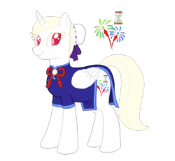 Size: 1300x1200 | Tagged: safe, artist:labyrinthine, oc, oc only, oc:january, alicorn, pony, albino, chinese dress, clothes, dress, month ponies, simple background, solo, transparent background