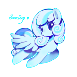 Size: 2000x2000 | Tagged: safe, artist:b611-planet, oc, oc only, oc:snowdrop, pegasus, pony, female, filly, foal, heart, high res, looking at you, simple background, smiling, solo, text, white background