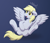 Size: 2800x2400 | Tagged: safe, alternate version, artist:mercurysparkle, derpy hooves, pegasus, pony, g4, butt, cheek fluff, chest fluff, cute, derpabetes, dizzy, ear fluff, eye clipping through hair, featureless crotch, female, fluffy, gradient background, high res, leg fluff, mare, open mouth, plot, pubic mound, sfw version, solo, spread wings, underhoof, wings