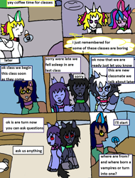 Size: 1282x1689 | Tagged: safe, artist:ask-luciavampire, oc, oc only, oc:ellen mina, oc:professor lowell, oc:ruka vesper, oc:zane vesper, alicorn, pegasus, pony, undead, unicorn, vampire, vampony, comic, tumblr, tumblr:ask-myth-melody-ponys