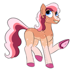 Size: 1900x1900 | Tagged: safe, artist:whimsicalseraph, oc, oc only, earth pony, pony, concave belly, female, not sunny starscout, simple background, solo, teeth, transparent background, underhoof