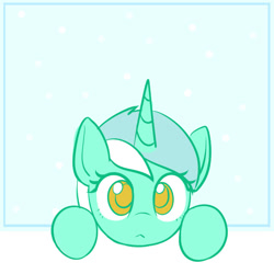 Size: 717x717 | Tagged: safe, artist:mcsadat, lyra heartstrings, pony, unicorn, ask lyra pony, g4, :<, bust, colored pupils, cute, lyrabetes, peeking, portrait, solo, stare