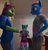 Size: 1485x1536 | Tagged: safe, artist:stellarator, sonata dusk, oc, oc:peppermint, oc:smoothie, anthro, unguligrade anthro, comic:we will be adored, g4, 3d, blender, blender cycles, comic, cycles render, excited