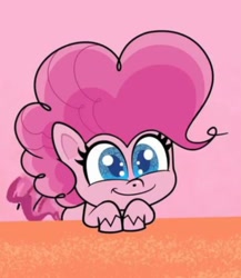 Size: 626x720 | Tagged: safe, screencap, pinkie pie, earth pony, pony, g4.5, my little pony: pony life, princess probz, adorable face, cropped, cute, diapinkes, female, happy, smiling, solo, tail, tail wag