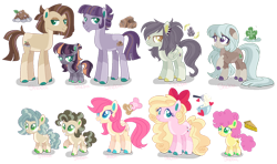Size: 1280x759 | Tagged: safe, artist:shebasoda, li'l cheese, oc, oc:ametrine 'mineral' pie, oc:basalt meringue pie, oc:buttercream pie, oc:honey bunny pie, oc:mossy pebble pie, oc:mud pie, oc:sedimentary stone pie, oc:shale sandwich, oc:slate sandwich, earth pony, pegasus, pony, g4, the last problem, bald face, base used, blaze (coat marking), body freckles, body markings, bow, brother and sister, brothers, closed mouth, coat markings, colored eartips, colored eyelashes, colored hooves, colored pupils, colt, countershading, cousins, dirt, ear freckles, ear piercing, earring, ears back, earth pony oc, eyeshadow, facial markings, female, filly, foal, folded wings, freckles, frown, green eyes, grin, hair bow, height difference, jewelry, leg freckles, lidded eyes, lightly watermarked, long tail, looking at you, magical gay spawn, magical lesbian spawn, makeup, male, next generation, offspring, pale belly, parent:cheese sandwich, parent:fluttershy, parent:limestone pie, parent:marble pie, parent:maud pie, parent:mud briar, parent:octavio pie, parent:pinkie pie, parent:trouble shoes, parent:zephyr breeze, parents:cheesavio, parents:flutterpie, parents:limebreeze, parents:marbleshoes, parents:maudbriar, pegasus oc, piercing, ponytail, raised hoof, rock, siblings, sideburns, simple background, sisters, smiling, socks (coat markings), stallion, standing, tail, teal eyes, transparent background, twins, watermark, wings, yellow eyes