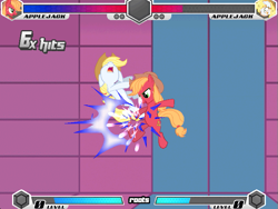 Size: 637x478 | Tagged: safe, applejack, big macintosh, fighting is magic, g4, palette swap, recolor, testing zone