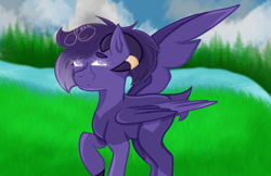 Size: 5400x3500 | Tagged: safe, artist:thecommandermiky, oc, oc only, oc:miky command, deer, deer pony, hybrid, original species, pegasus, pony, deer tail, female, horn, horn jewelry, jewelry, mare, pegasus oc, solo, spread wings, tail, wings