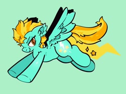 Size: 2048x1535 | Tagged: safe, artist:spookyfoxinc, lightning dust, pegasus, pony, g4, flying, solo