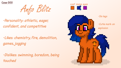 Size: 1920x1080 | Tagged: safe, oc, oc only, oc:anfo blitz, earth pony, pony, pony town, extra legs, gradient background, multiple legs, multiple limbs, mutant, photoshop, reference sheet, six legs, six-legged pony, solo