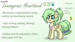 Size: 1920x1080 | Tagged: safe, oc, oc only, oc:lemongrass heartseed, pegasus, pony, pony town, gradient background, multiple tails, mutant, photoshop, reference sheet, solo, tail, three tails