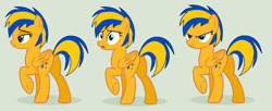 Size: 2936x1196 | Tagged: safe, artist:stephen-fisher, oc, oc only, oc:flare spark, pegasus, pony, g4, female, mare, pose, simple background, solo, vector