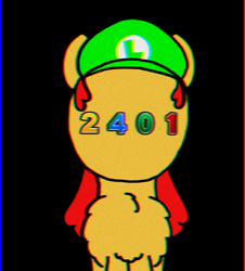 Size: 3023x3351 | Tagged: safe, artist:professorventurer, part of a set, oc, oc:power star, pony, 2401, cap, chromatic aberration, every copy of super mario 64 is personalized, hat, high res, l is real 2401, luigi's hat, no face, super mario 64, super mario bros.