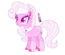 Size: 535x456 | Tagged: safe, artist:shebasoda, oc, oc only, oc:glitter gloss, earth pony, pony, closed mouth, coat markings, collar, colored eartips, colored eyelashes, colored hooves, colored pupils, earth pony oc, eyeshadow, female, girly, headband, hoof polish, lipstick, looking up, makeup, mare, pale belly, pink, pink eyes, simple background, smiling, socks (coat markings), solo, spa pony, sparkly eyeshadow, transparent background