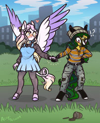 Size: 1600x1977 | Tagged: safe, artist:acry-artwork, oc, oc only, pegasus, anthro, unguligrade anthro, holding hands, pegasus oc