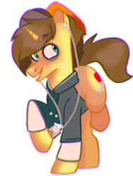 Size: 768x1024 | Tagged: safe, oc, oc only, oc:repairer peanut, pony, unicorn, clothes, commission, hat, horn, male, simple background, smiling, solo, stallion, unicorn oc, white background