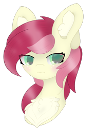 Size: 1760x2348 | Tagged: safe, artist:sodapop sprays, roseluck, earth pony, pony, g4, bust, chest fluff, commission, ear fluff, looking at you, simple background, solo, transparent background, ych result