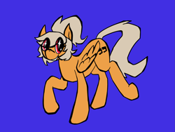 Size: 1785x1341 | Tagged: safe, artist:acura, oc, oc only, pegasus, pony, blue background, simple background, solo