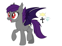 Size: 2700x2000 | Tagged: safe, artist:labyrinthine, oc, oc only, oc:october, bat pony, base used, high res, month ponies, purple mane, red eyes, simple background, solo, transparent background
