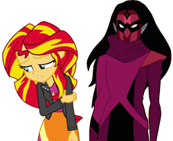 Size: 1250x1022 | Tagged: safe, artist:evilasio, edit, edited screencap, screencap, sunset shimmer, oc, oc:evil sunset shimmer, human, equestria girls, g4, aftermath, alternate universe, background removed, concerned, crossover, face heel turn, love, op is on drugs, op is trying to start shit so badly that it's kinda funny, shadow weaver, she-ra and the princesses of power, simple background, sympathy, sympathy for the devil, transparent background