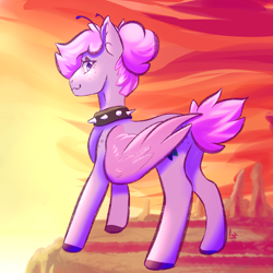 Size: 2000x2000 | Tagged: safe, artist:lake_reu, oc, pony, collar, female, high res, present