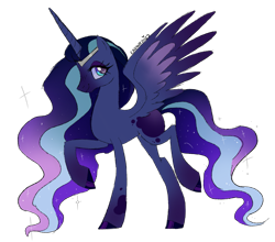 Size: 1655x1454 | Tagged: safe, artist:arodovecaidwa, oc, oc only, alicorn, pony, alicorn oc, celestia and luna's mother, circlet, colored wings, concave belly, cyan eyes, digital art, ethereal hair, ethereal mane, ethereal tail, eyeshadow, flowing mane, gradient legs, gradient mane, gradient tail, gradient wings, headcanon, hooves, horn, lidded eyes, long legs, long mane, long tail, makeup, markings, parent, procreate app, queen, raised hoof, raised leg, simple background, slender, smiling, sparkly mane, sparkly tail, spread wings, standing, starry mane, starry tail, tail, tall, thin, transparent background, void, wings