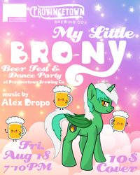 Size: 1080x1350 | Tagged: artist needed, safe, oc, oc only, bat pony, pony, advertising, alcohol, beer, cloud, stars