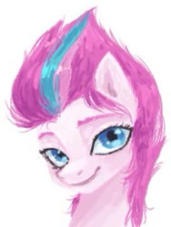 Size: 271x361 | Tagged: safe, artist:jireni, zipp storm, pegasus, pony, g5, bust, female, looking at you, mare, picture for breezies, portrait, simple background, smiling, smiling at you, solo, three quarter view, white background