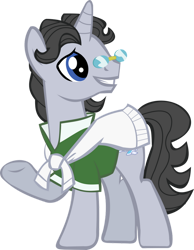 Size: 828x1067 | Tagged: safe, artist:thebosscamacho, jet set, pony, unicorn, g4, clothes, male, raised hoof, simple background, solo, stallion, transparent background, vector