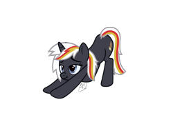 Size: 3000x2000 | Tagged: safe, artist:age3rcm, oc, oc only, oc:velvet remedy, pony, fallout equestria, female, high res, iwtcird, mare, meme, opentoonz, pose, rainbow dash stretch, simple background, solo, transparent background, vector
