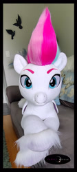 Size: 1280x2851 | Tagged: safe, artist:purplenebulastudios, zipp storm, pegasus, pony, g5, irl, photo, plushie, solo, unshorn fetlocks