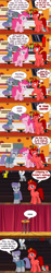 Size: 1280x6758 | Tagged: safe, artist:jasperpie, boulder (g4), maud pie, pinkie pie, oc, oc:eleboy, oc:frostbite, oc:jasper pie, g4, auditorium, comic, fez, hat, pie's pizzeria, pony eleboy, smiling, when she smiles